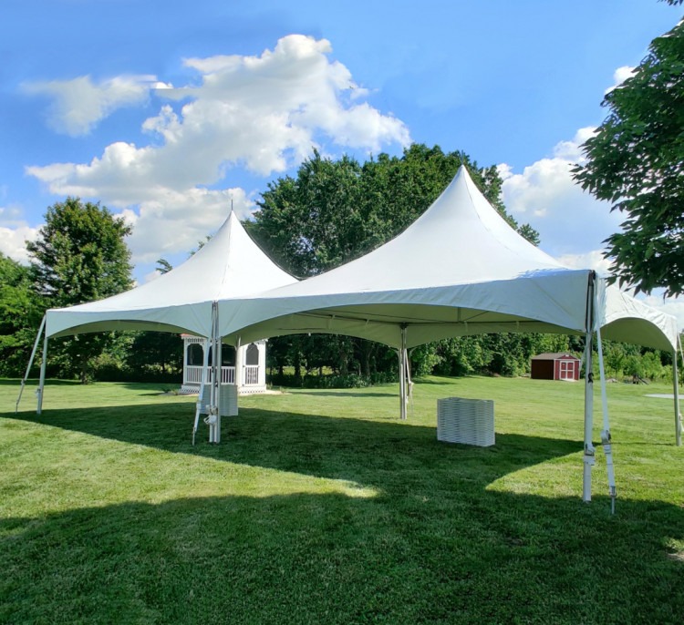 20’ x 40’ High Peak Tent Package (Black Chairs)